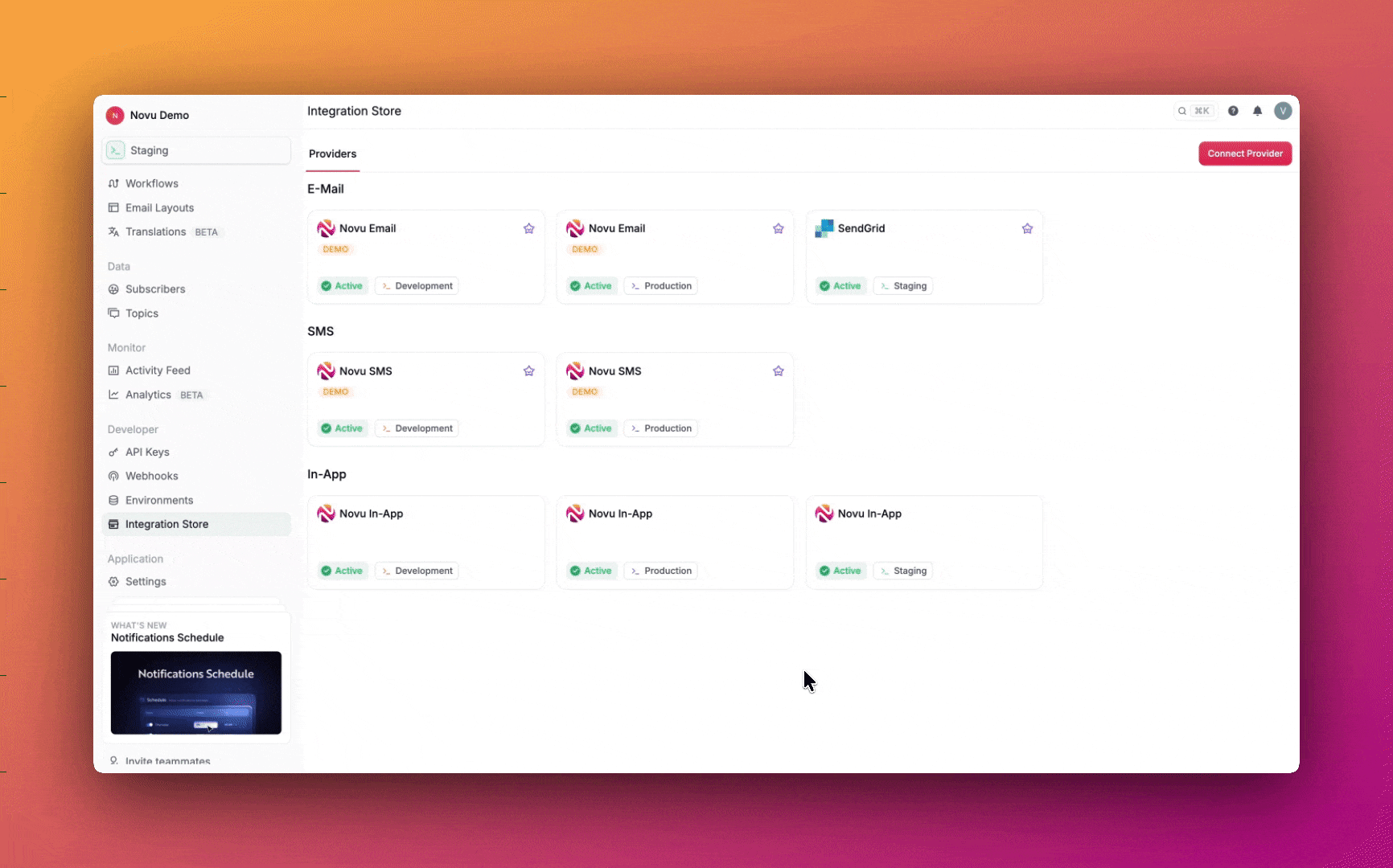 Enable activity tracking in Novu