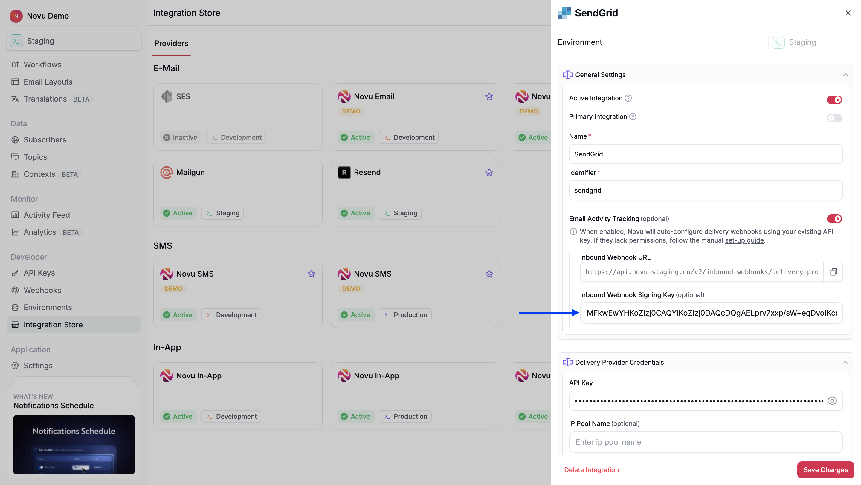 Add new event webhook