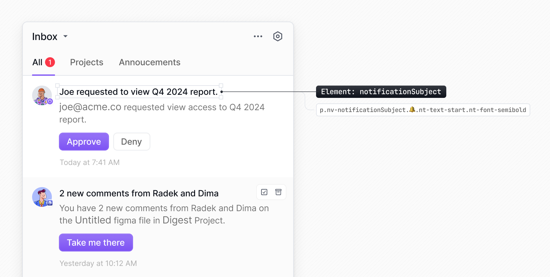 Finding element selectors