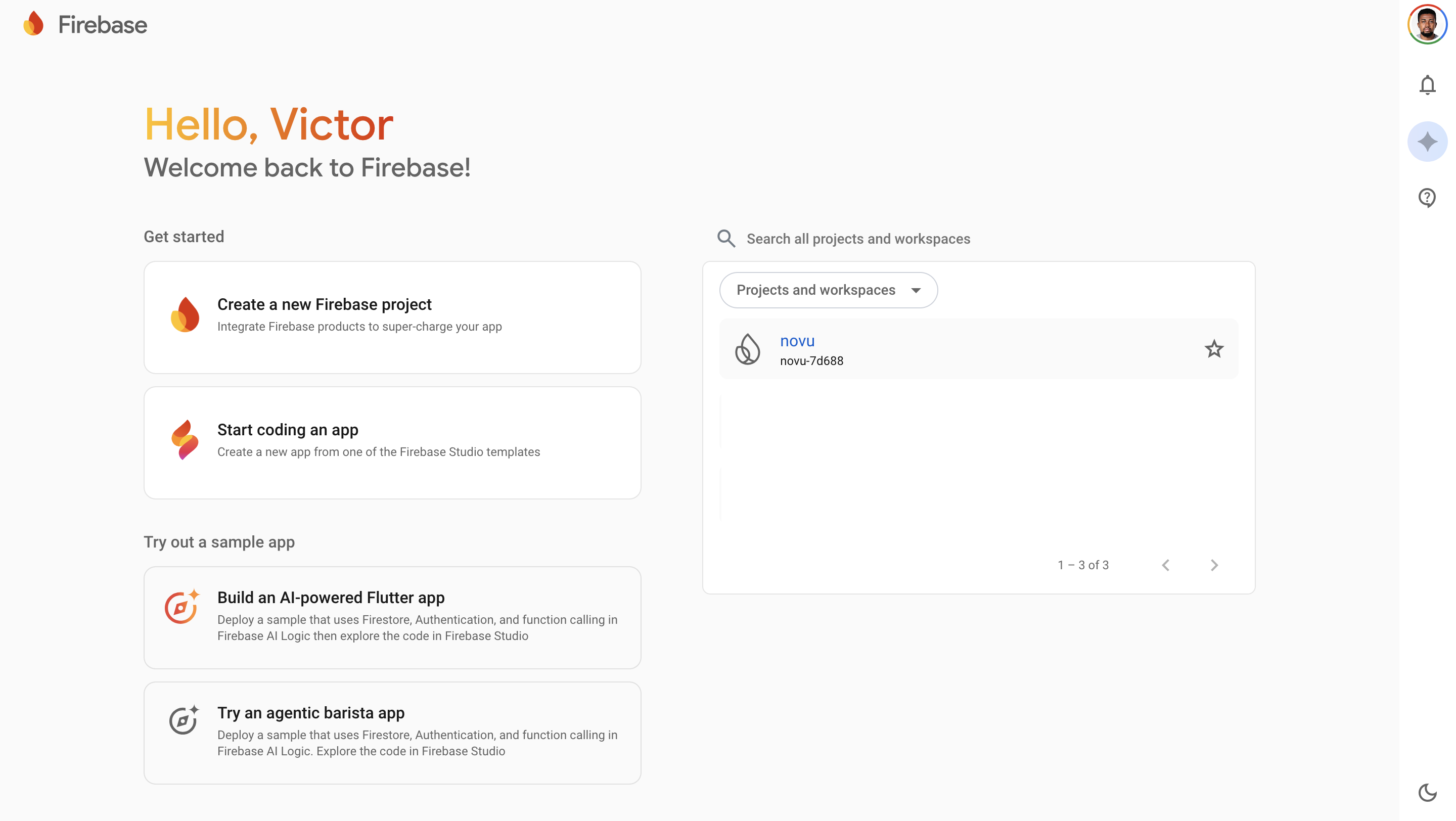 Select Firebase Project